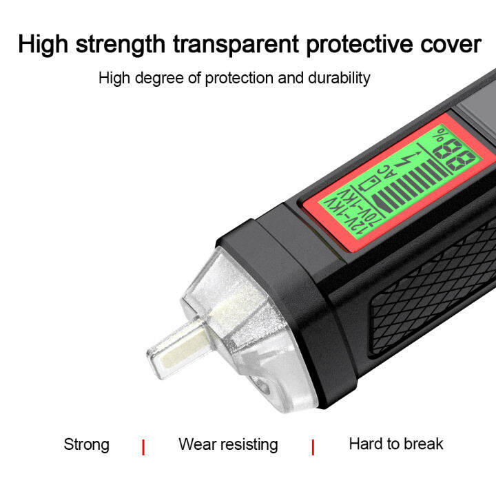 habotest-ht103-เครื่องทดสอบแรงดันไฟฟ้า-ac-ระดับมืออาชีพ-12-1000v-การตรวจจับแรงดันไฟฟ้าแบบไม่สัมผัส-50-60hz-ความไวแสงสูงสวิทช์ปากกาทดสอบวงจร-ปากกาทดสอบดิจิตอลระดับมืออาชีพหลอดไฟ-led-และแสดงความแรงของสั