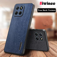 NIWINEE เคสโทรศัพท์เนื้อเปลือกไม้เพื่อ X8A 5G/Honor X8 5G/Honor X6ทนทานกันการตกปลอกซิลิโคนรวมทุกอย่างปกป้องกระเป๋าใส่กล้องกรอบด้านหลัง SD01-1