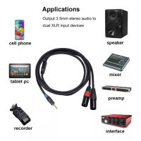 LM 3.5มม.แจ็คสเตอริโอชาย Dual XLR ชาย OFC Aux สายออดิโอ