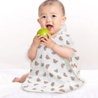 ✴❀☈ 4-Layer Muslin Bath Towel for Baby Newborn Wrap Blanket Lovely Print Infant Hooded Bathrobe High Absorbent Beach Towel