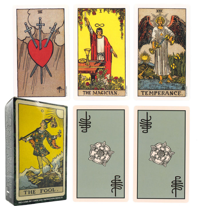 12x7cm-tarot-classic-english-divination-for-beginners-with-guidebook-taro-sturdy-ยืนยันการ์ด-prophecy-deck