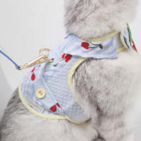 Glitter Pooch Harness ชุดรัดอก สายจูง เสื้อผ้า สุนัข, หมา, แมว, สัตว์เลี้ยง พร้อม สายจูง รุ่น Cherry Icy Boy