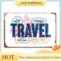 Lets Travel Metal Logo คลับโฮมบาร์ถ้ำบอร์ดโปสเตอร์โลโก้ดีบุกที่กำหนดเอง 20 * 30 ซม