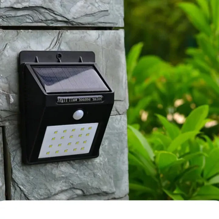 Sensor Wall Light 20 Led Outdoor Waterproof Rechargeable Solar Power Pir Motion Garden Lamp