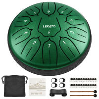 LEKATO 6 ลิ้นกลอง11หมายเหตุ D ปรับแต่ง Handpan เคาะอุปกรณ์เครื่องดนตรีกลอง Pad ถัง S Ticks กระเป๋า