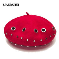 MAERSHEI Beret ผู้หญิงฤดูใบไม้ร่วงและฤดูหนาวขนสัตว์ศิลปะแบบย้อนยุคจิตรกรหมวกญี่ปุ่นหวานป่าหมวกขนสัตว์เกาหลีน้ำหมวก