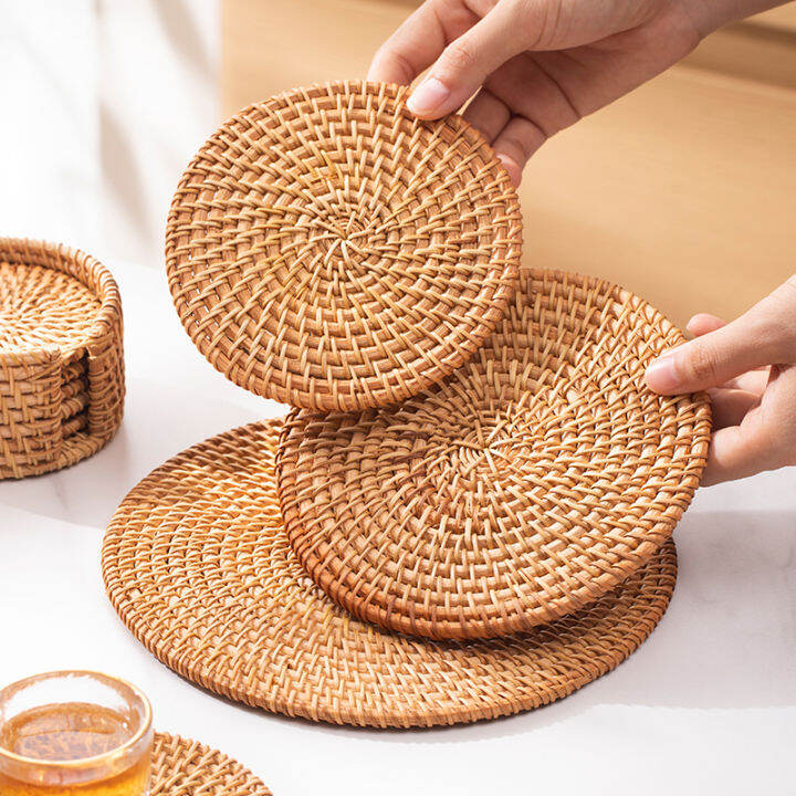 Rattan coaster insulation mat bowl mat dining mat dinner plate mat