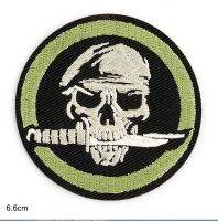 กะโหลกศีรษะสีเขียวมีดกองกำลังพิเศษ NSWDG DEVGRU Patches สำหรับเสื้อผ้าเด็กเย็บเหล็กบน Appliques เย็บปักถักร้อยรอบป้าย-Kuosie