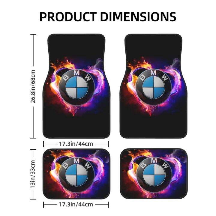 เสื่อปูพื้นรถ-bmw-พื้นหลังด้านหน้าอเนกประสงค์ทั้งชุด4ชิ้นพร้อมแผ่นยางกันลื่น