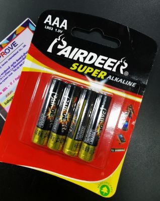 พร้อมส่ง-ถ่าน PAIRDEER ถ่านอัลคาไลน์ AAA แพค 4 ก้อน ถ่าน AAA -SIZE AA 1.5V  ถ่านไฟฉาย ถ่านของเล่น-มอก.ไทย ศูนย์ไทย ถ่านแท้