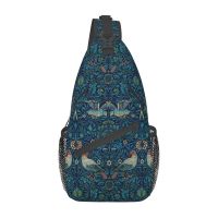 Bird By William Morris Small Sling Bag Chest Crossbody Shoulder Backpack Outdoor Sports Daypacks Floral Art Cool Satchel Running Belt