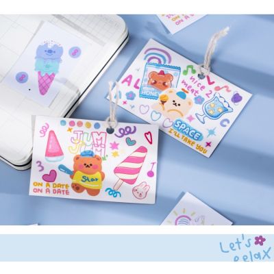 Sticker Book 6 Styles 50 Sheets Into Summer Limited Series Cartoon Cute Hand Account DIY Material Decorative Stickers