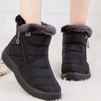 【CW】 New Women Warm Shoes High Quality Zip Women Boots Solid Winter Ankle Boots For Women Ladies Shoes Waterproof Chaussure Femme