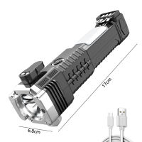 Haidianzi ไฟฉายขนาดเล็กอเนกประสงค์สำหรับสว่างเป็นพิเศษสามารถชาร์จได้,ไฟฉาย Led ชาร์จได้อเนกประสงค์พร้อมไฟฉายฉุกเฉินสำหรับรถยนต์ค้อนทุบกระจก