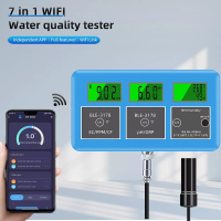 เครื่องทดสอบคุณภาพน้ำ7 In 1การตรวจสอบข้อมูลแบบเรียลไทม์ PH Meters ทำงานได้เต็มรูปแบบ