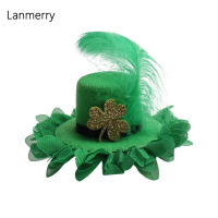 St Patrick S Day Mini Green Feather หมวกคลิปผมสำหรับสาวผู้หญิงเทศกาลน่ารัก Clover Hairpins เด็กของขวัญอุปกรณ์เสริมผม