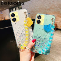 DKHORSING เคสโทรศัพท์แบบใสแวววาว Realme C55 C55NFC ซิลิโคนปลอกอ่อนหรูหรา Realme 10T 5G เลื่อมคริสตัลประกายระยิบระยับดาวฝาครอบ REALMEC55 NFC พร้อมสร้อยข้อมือที่สวยงาม