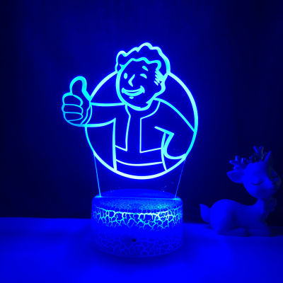 Game Fallout Shelter Logo Led Night Light for Kids Child Bedroom Decoration Cool Event Prize Nightlight Colorful Usb Table Lamp