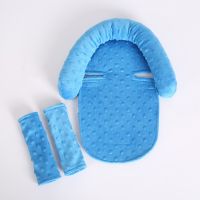 、‘】【= Baby Car Seat Insert Cushion Soft Pad Stroller Minky Belt Sover Shoulder Pads Head Support Newborn Infant Baby Accessories 3Pcs