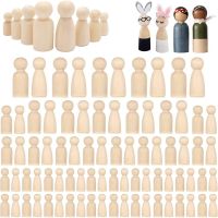 【YF】✵  5Pcs Unfinished Peg Bodies Wood Dolls Men Painting Crafts