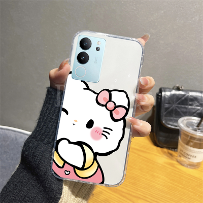 เคสโทรศัพท์นิ่มลายการ์ตูนน่ารักสำหรับ VIVOV29 5G 2023 KT ลายหมีเคสมือถือซิลิโคน V27Pro V27 V29 VIVO V25E V27E V25 Pro V23 V23E V21 V21E ฝาหลังโปร่งใส VIVOV27 5G