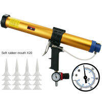 600 ml pneumatic glass glue foam sealant tool pressure glue adjustable pressure and low noise 20 rubber mouths set.