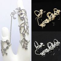 [LK] Personality Fashion lower Rose Chain Link Finger Slave Ring Bride Wedding Jewelry