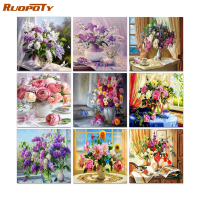 RUOPOTY Flower Picture By Numbers Painting Children 60x75cm Frame On Canvas Modern Coloring Numbers For Living Room