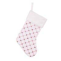 Christmas Socks Christmas Decoration Supplies High-end Socks Gift Bag Tree Hanging Plaid White Edge Sequin Gift Socks Socks Tights