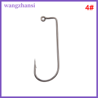 Wangzhansi ตะขอปลาบาร์บ10ชิ้นพร้อมวงกลมสำหรับอุปกรณ์เบ็ดตกปลาเหยื่อล่อปลาปลาคาร์พ