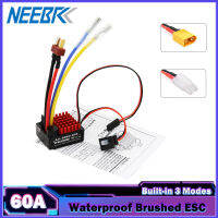 NEEBRC 60A แปรง ESC กันน้ำ6V/3A 2-3S BEC ในตัว3โหมดพร้อม T/XT60/ปลั๊กรถทามิย่าสำหรับรถ RC ยานพาหนะเรือถัง540/550/750มอเตอร์