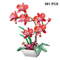 Phalaenopsis อาคารบล็อกกระถางพืชจำลองดอกไม้อิฐจีนดั้งเดิมการจัดดอกไม้ห้องนั่งเล่นบอนไซ