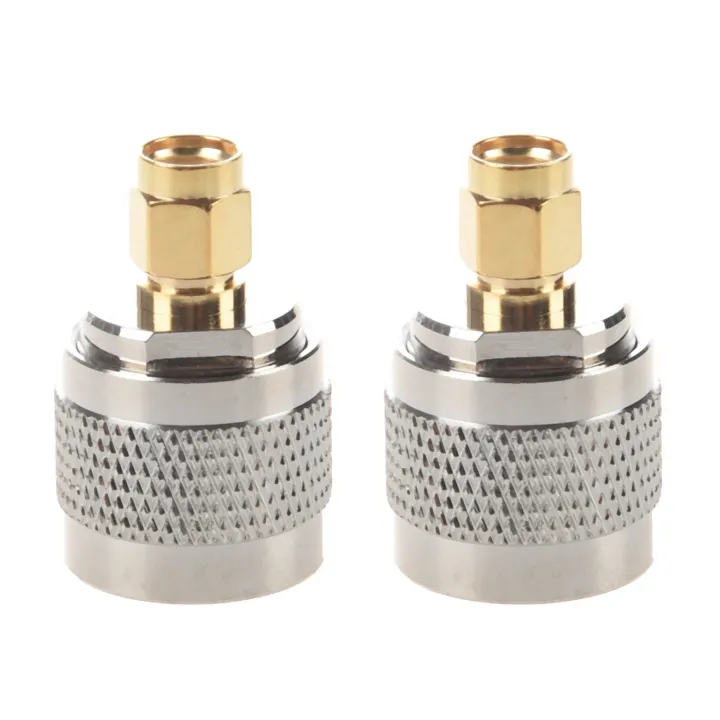 2X N Type Male to RP SMA Male Plug Adapter Coaxial Cable Connector ...