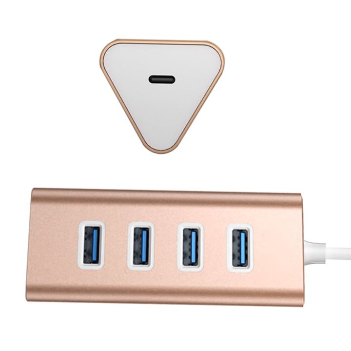 usb-hub-aluminum-usb-type-c-male-to-4-port-usb-3-0-hub-adapter-with-usb-c-female-charging-port-pd-for-new-macbook-and-more-usb-hubs