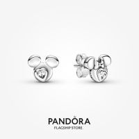 Official Store Pandora Disney Mickey Mouse &amp; Minnie Mouse Silhouette Stud Earrings