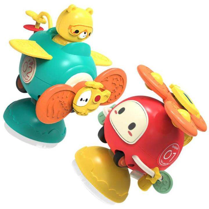 Suction Toys for Baby Airplane Learning Spinner with Suction Cups Baby Airplane Toy for 1Year
