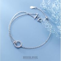 MeeningBrand ❥ สร้อยข้อมือเงิน CIRCLE DIAMOND [01-0048]