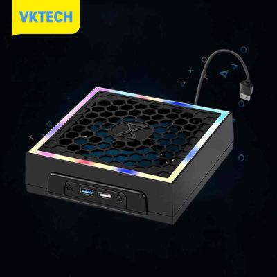 [Vktech] พัดลมพัดลมแอลอีดี3แบบปรับได้5V 2. 4A ไฟสร้างบรรยากาศพัดลมทำความเย็น7โหมดไฟตกแต่งเกมอุปกรณ์เสริม USB 2พอร์ตสำหรับ Xbox Series X