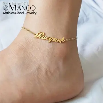 Amazoncom Doudou Personalized Name Ankle Bracelet for Women Custom  Initial Link Bar Anklet Bracelet with Any Names 18K Gold Plated Customized  Name Jewelry for Girls 67107  Clothing Shoes  Jewelry