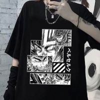 เสื้อยืดผู้หญิงใหม่เสื้อยืดวินเทจ90S Anime Manga Berserk เสื้อยืดแขนสั้นสไตล์ฮาราจูกุเสื้อ Y2k อนิเมะน่ารักคอกลมเสื้อท่อนบน