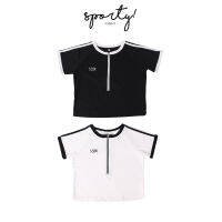 kome.girls เสื้อยืดซิปหน้า รุ่น Sporty t-shirt