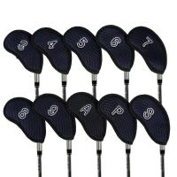 10Pcs/Set Golf Head Covers Golf Club Iron Head Protector Cover Golf Accessory 3 4 5 6 7 8 9 S P A Golfer Gift 6 Colors