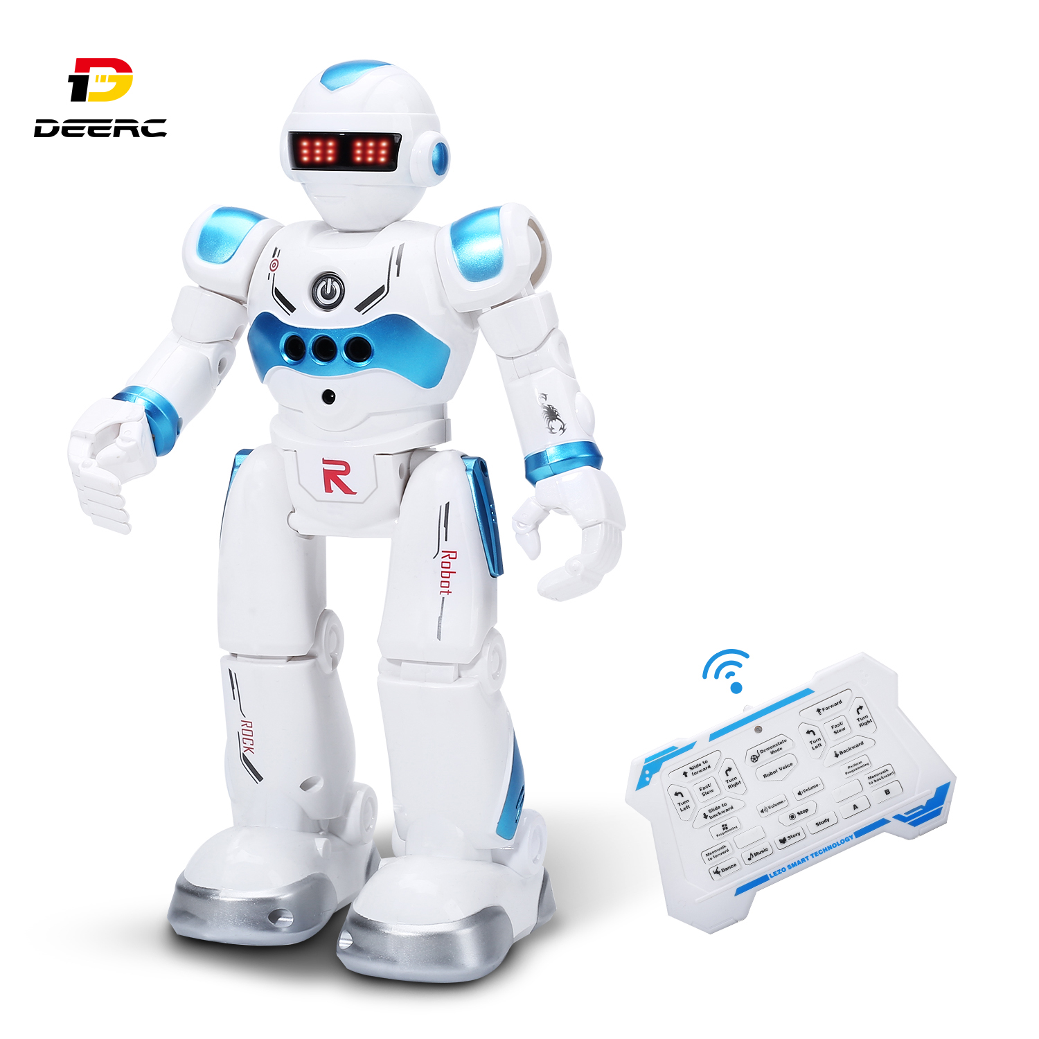 DEERC Robot Toys for Kids Boys Smart Programmable Remote Control Robots with Toy 