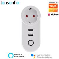 Lonsonho Zigbee 3.0ปลั๊กอัจฉริยะ Usb คู่ปลั๊กอัจฉริยะสหภาพยุโรปเราหัวจ่ายไฟ Uk 16a เข้ากันได้กับ Zha Zigbee2mqtt Tasmota Deconz