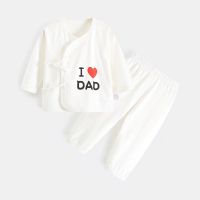 Newborn Baby Clothes Long Sleeve Girl Boy Childrens Clothing I Love Dad &amp; Mom Design 100Cotton Rompers de bebe Costumes White