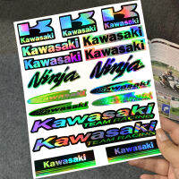 Kawasaki โลโก้ Logo สติ๊กเกอร์  Laser Rainbow Stickers Motor Bike Helmet Body Accessories Decals for KAWASAKI Ninja 150 RR Ninja 250 Z250 Barako 175 HD3