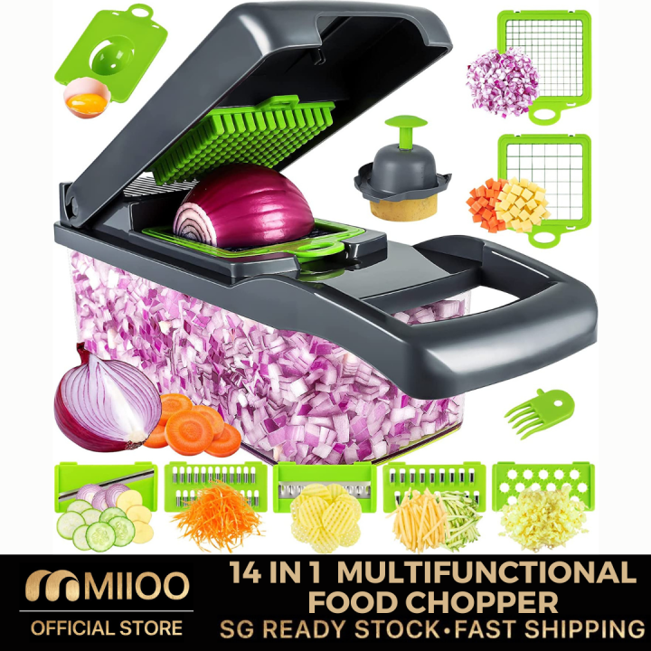 Vegetable Chopper, Pro Onion Chopper, 14 in 1Multifunctional Food Chopper,  Kitchen Vegetable Slicer Dicer Cutter,Veggie Chopper With 8 Blades,Carrot