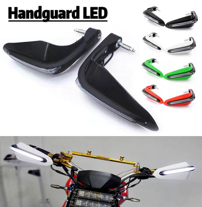 Universal 2pcs Motorcycle Handguard with LED Lights Crash hand Guard