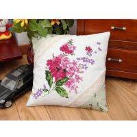 【CC】 2023 New Flowers Diy Needlework Yarn Embroidery Tapestry Canvas Cushion Front Pillowcases