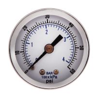 1/8 NPT Air Compressor / Hydraulic Pressure Gauge 0-60 PSI Back Mount 1.5